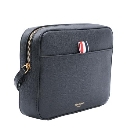 Leather Clutch With RWB Strap in Black