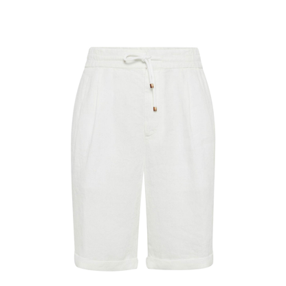 Garment Dyed Linen Gabardine Bermuda Shorts