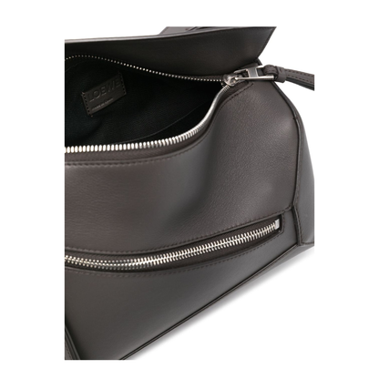 Puzzle Edge Small Calfskin Bumbag - Dark Grey
