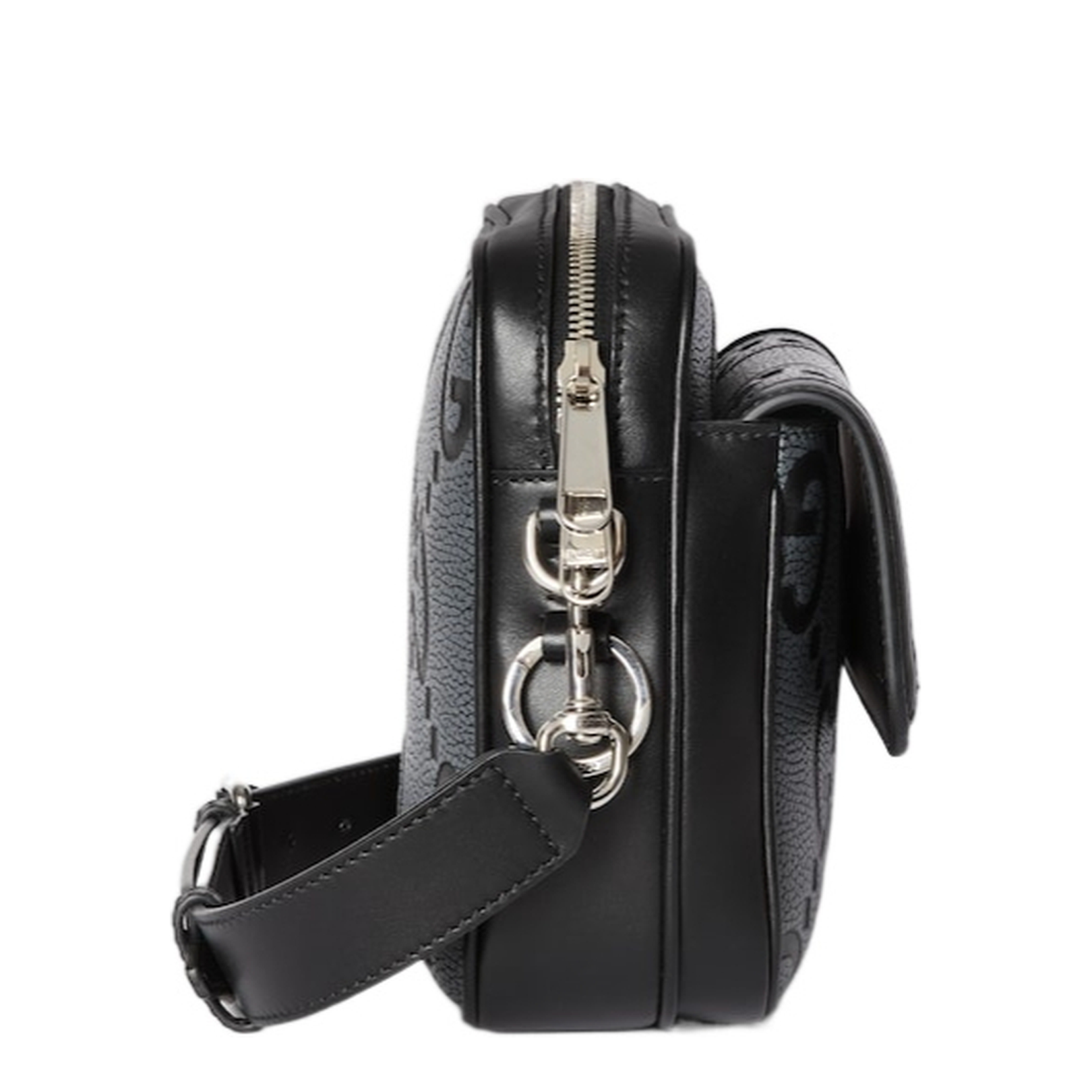 GG Jumbo Small Leather Crossbody Bag - Black