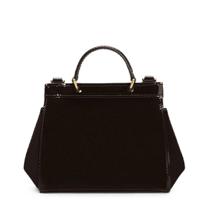 Sicily Small Patent Leather Crossbody Bag - Brown