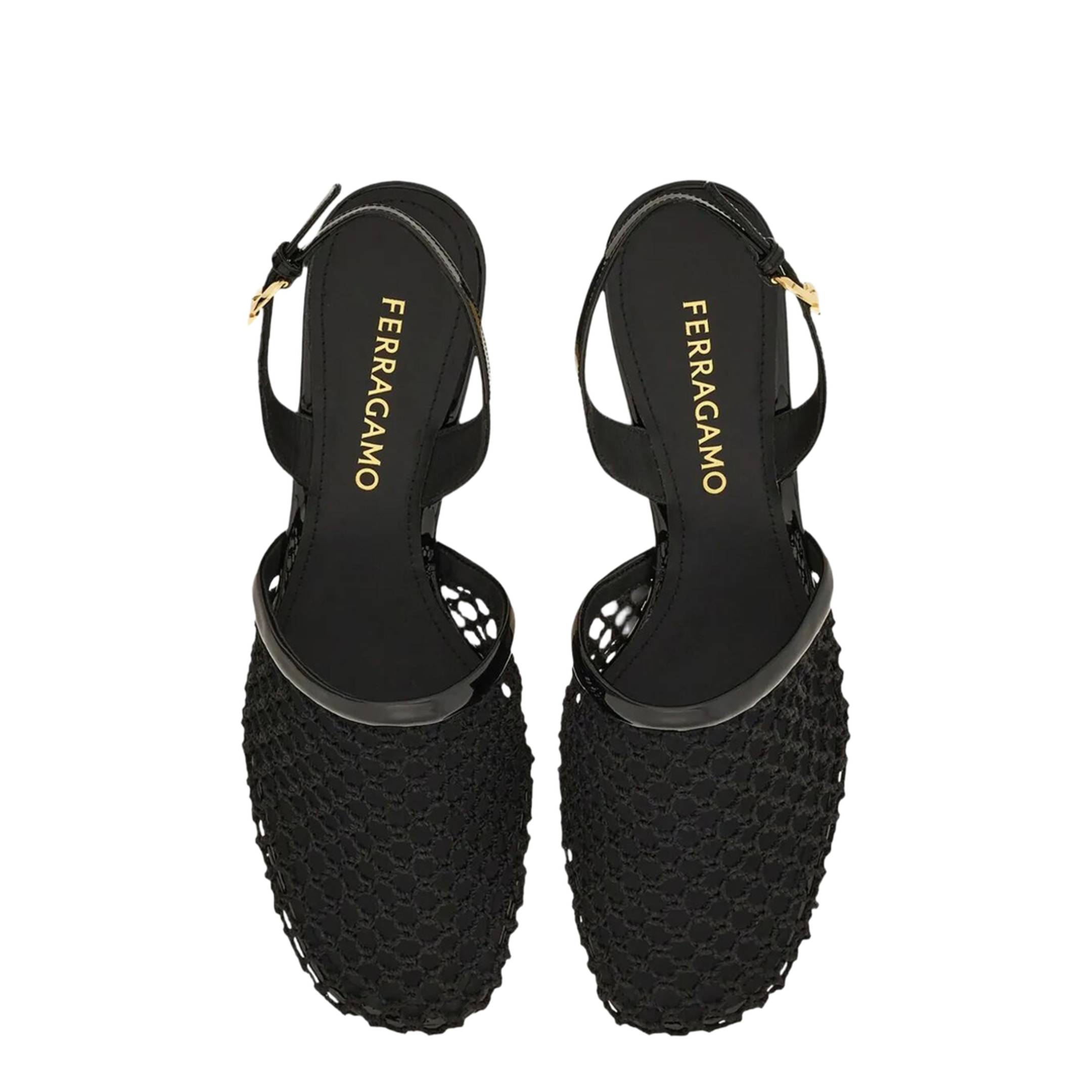 MAYFEYR - Ferragamo - Kay 40 Mesh And Leather Slingback - 01J6720781163
