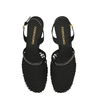 MAYFEYR - Ferragamo - Kay 40 Mesh And Leather Slingback - 01J6720781163