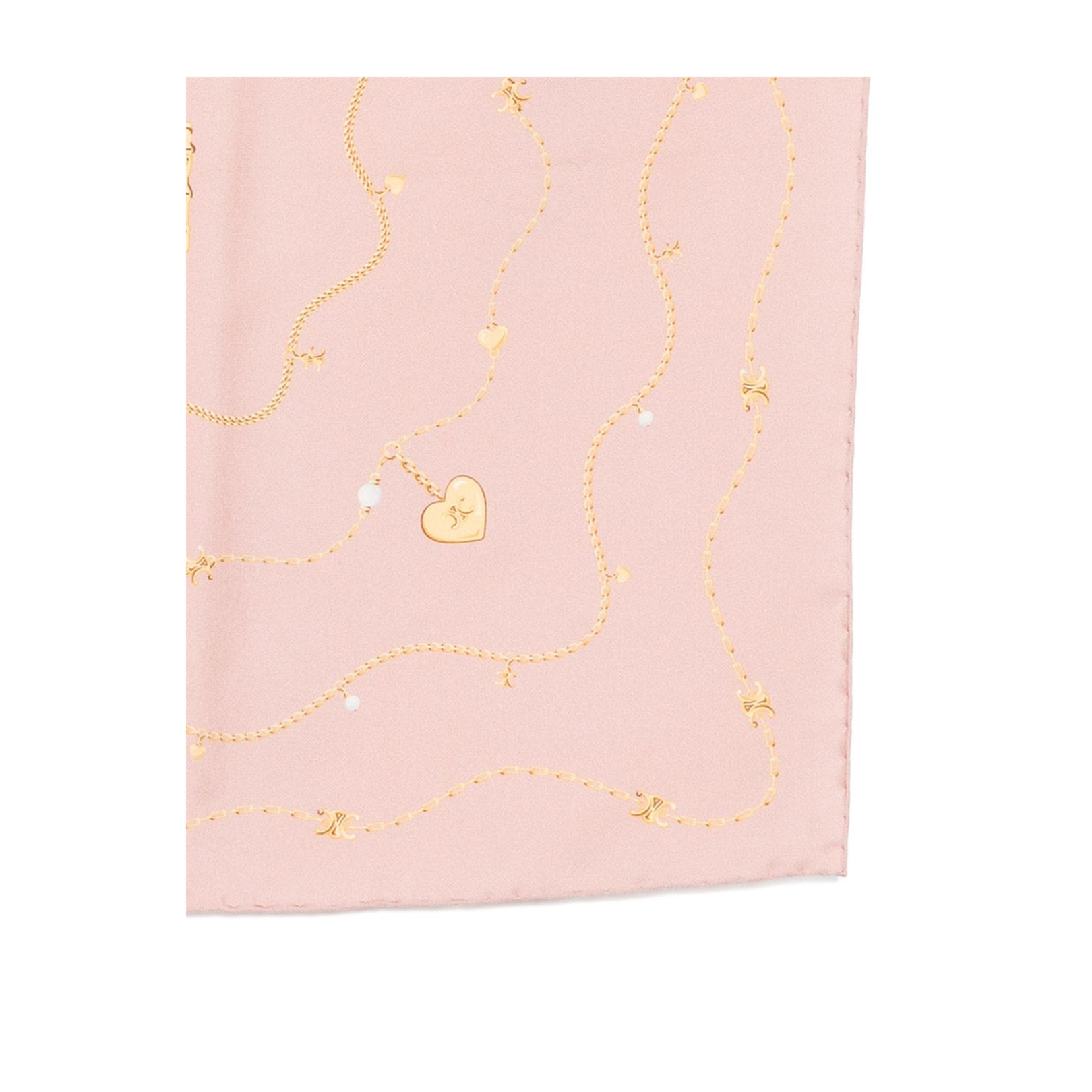 Bandana In Chain Silk Twill In Pink
