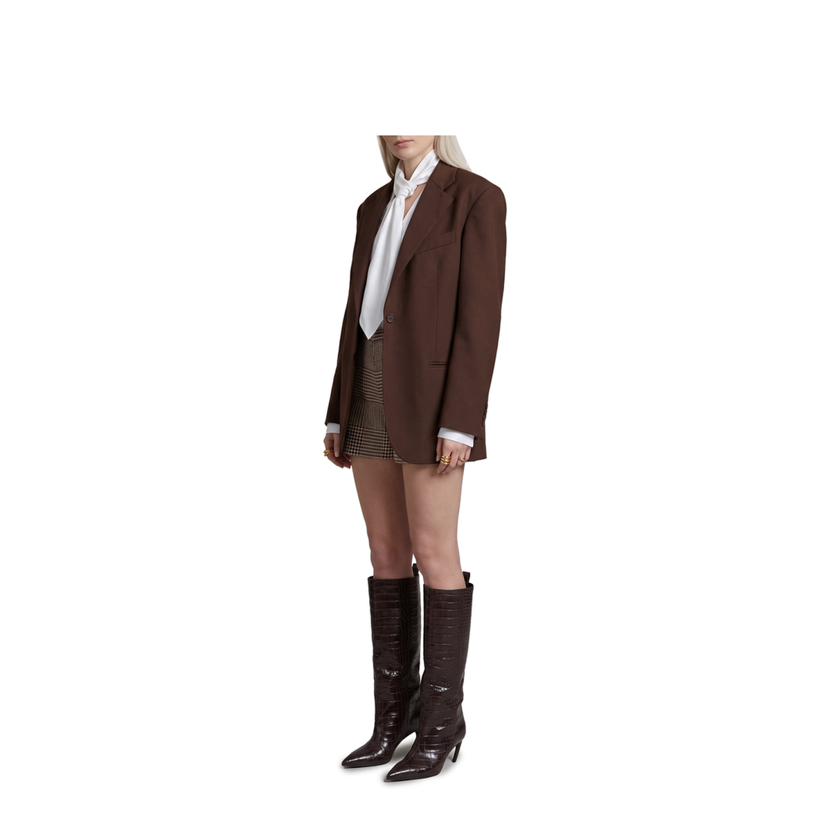 MAYFEYR - Federica Tosi - Glen Plaid Wool Blend Shorts - 3085130851