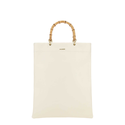 Ivory Leather Medium Shopping Bag