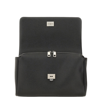 Leather Tote Bag In Black