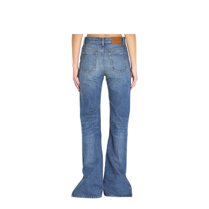 Straight-leg denim jeans