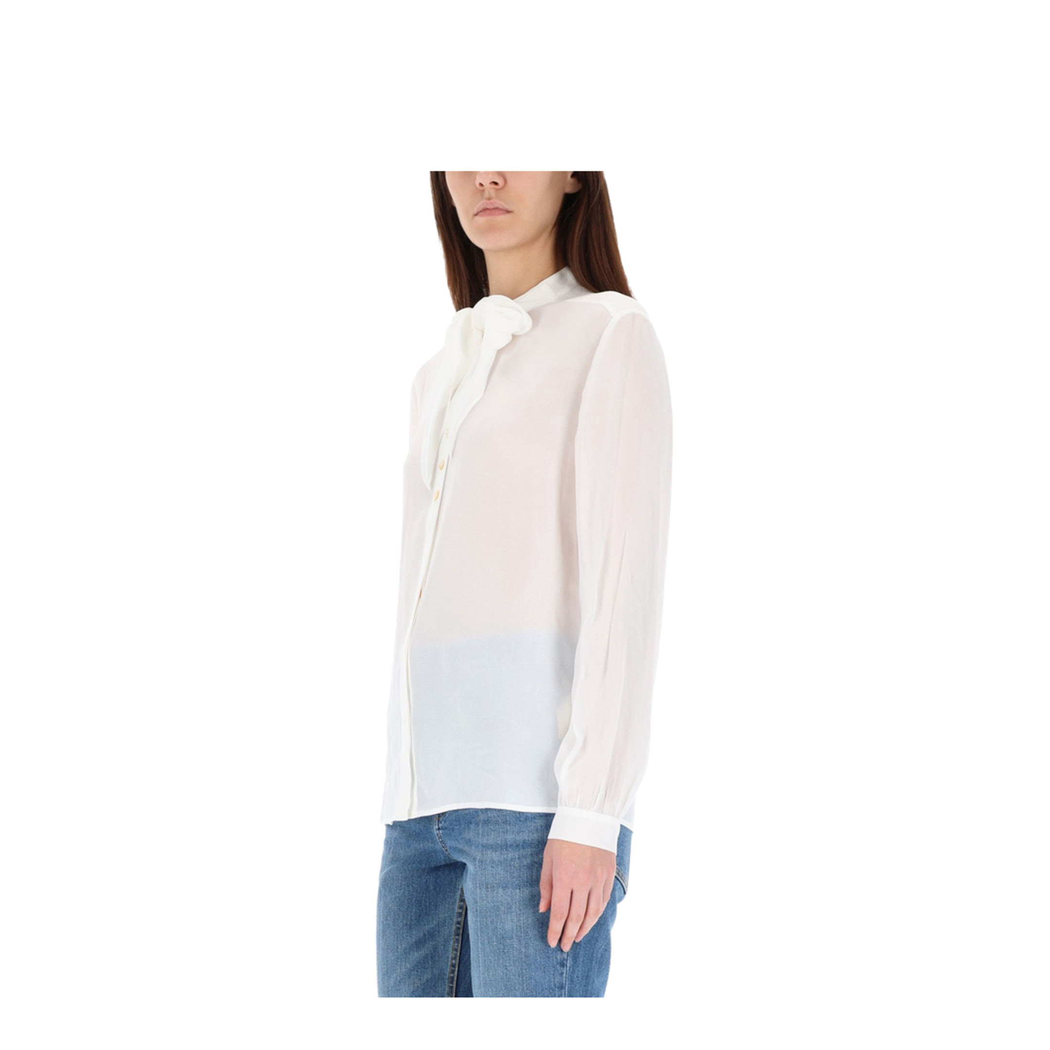 Blouse With Bow Detail Shirts White