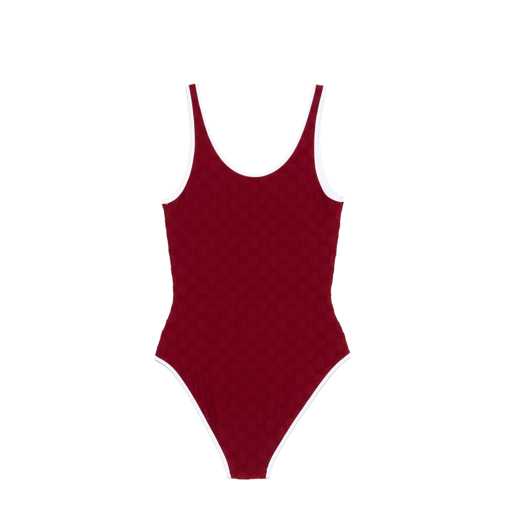 Terrycloth Jersey Jacquard Swimsuit in Rosso Ancora Red