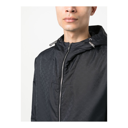 Monogram-Pattern Hooded Jacket