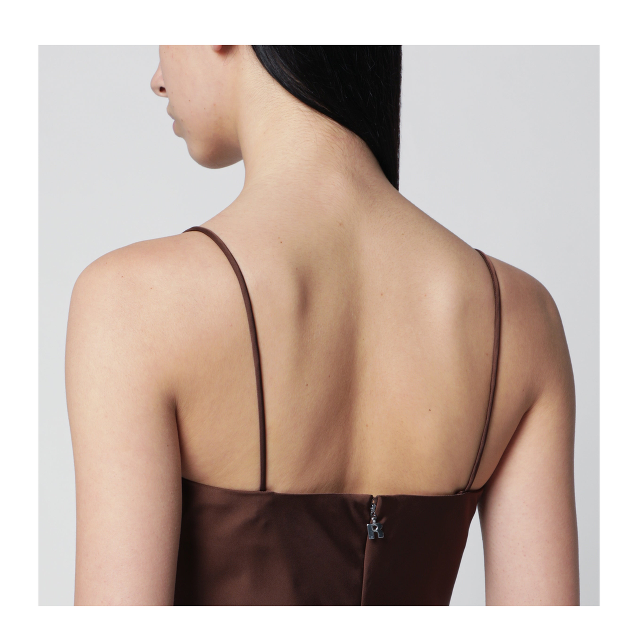MAYFEYR - Rotate - Long Satin Slip Dress In Potting Soil - 1159072037PL2037