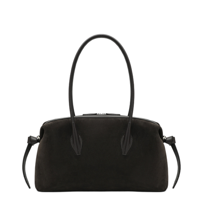 MAYFEYR - Yuzefi - Brioche Duffle Bag In Ganache Coloured Suede - BRIOCHEDUFFLESUEGA