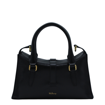 Mini Roxanne High Shine Leather Handbag - Black