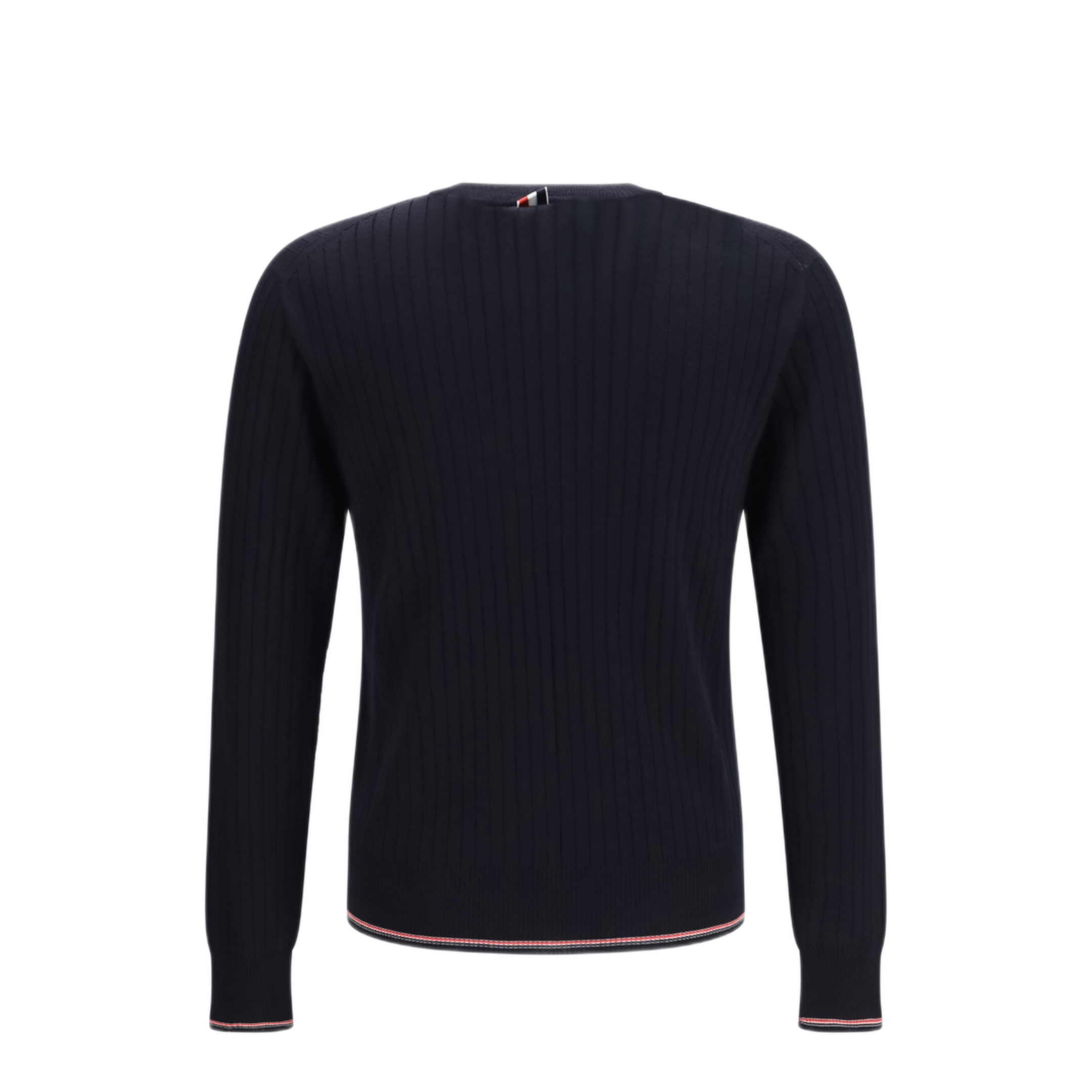 MAYFEYR - Thom Browne - Crewneck Cotton Knit Sweater With 4 Bar Detail - MKA585AY1055415