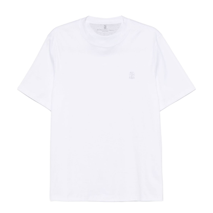 White Crew Neck Cotton T-Shirt