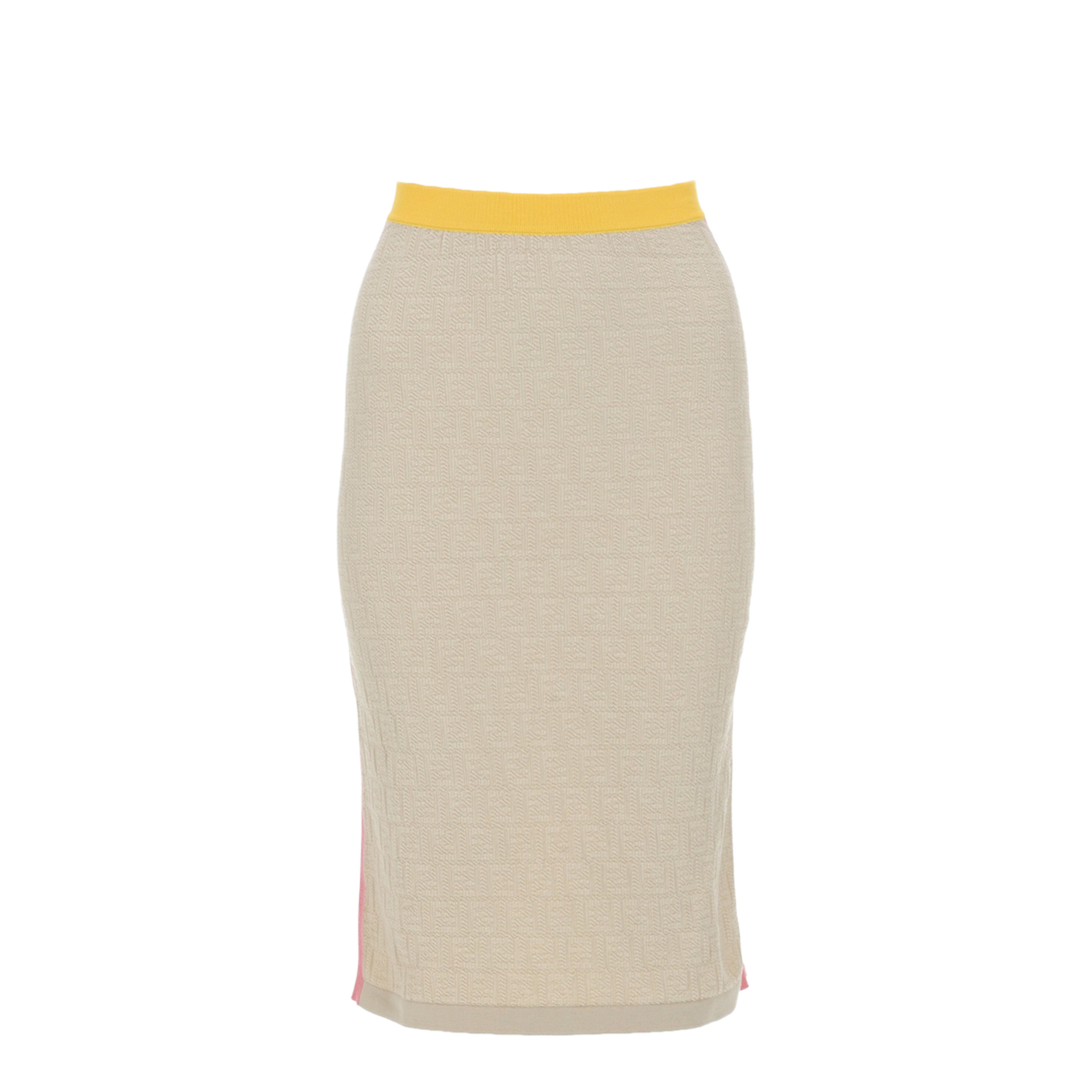 Light Beige Cotton And Silk Skirt