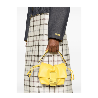 Mamma Baguette Small Lamb Leather Handbag - Giallo