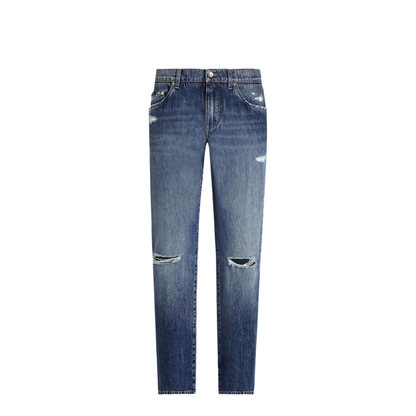 MAYFEYR - Dolce & Gabbana - Classic Cotton Jeans With Tag With Abrasions - GP02XDG8ME8