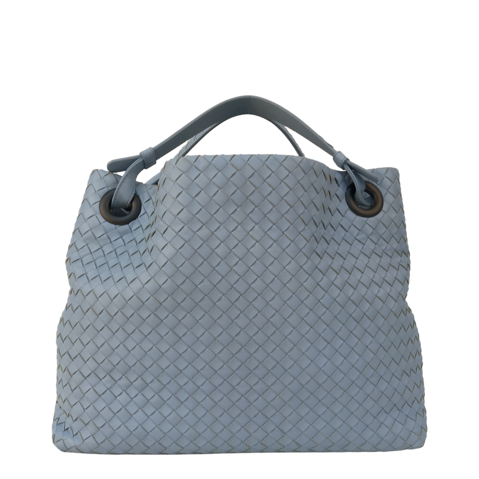 Intrecciato Small Leather Handbags - Blue