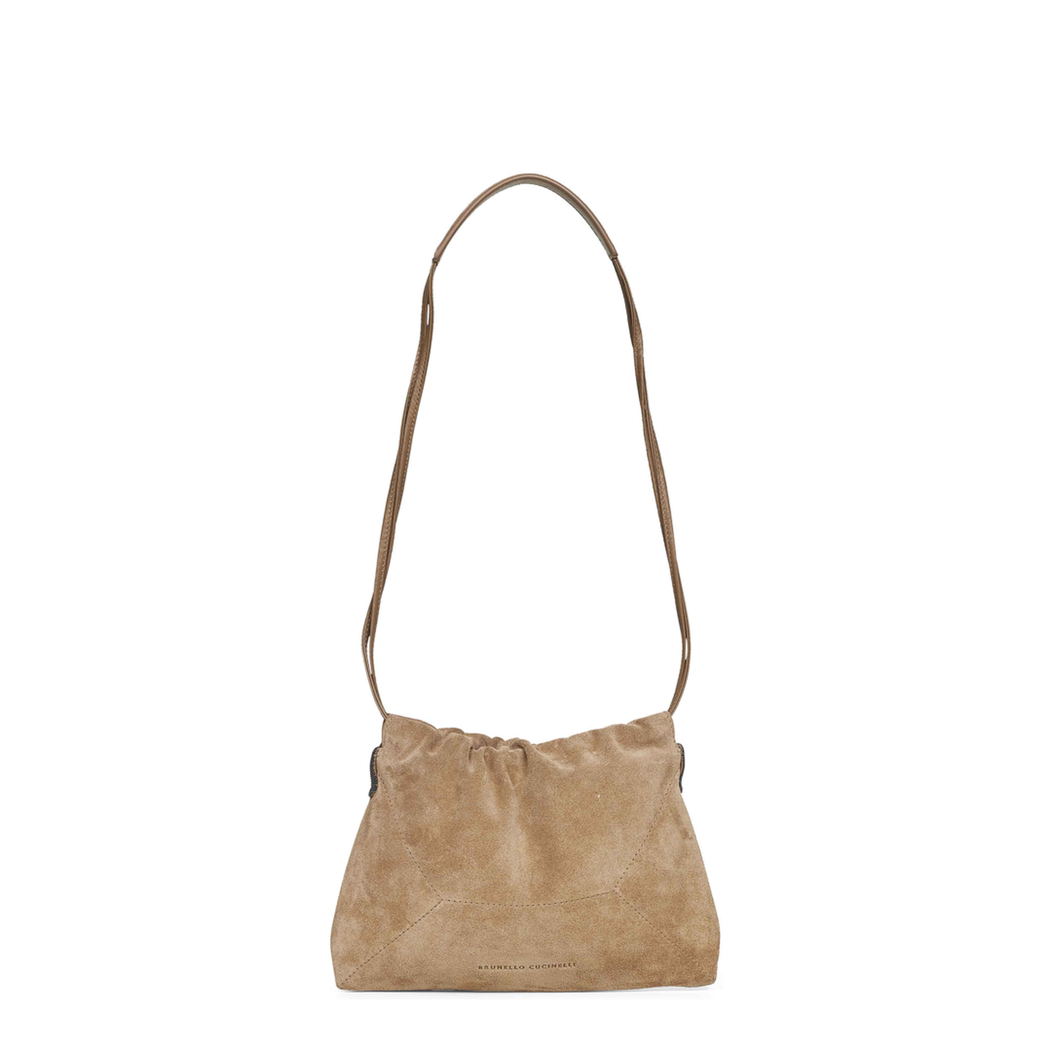 Duo Pouch Shoulder Bag in Suede