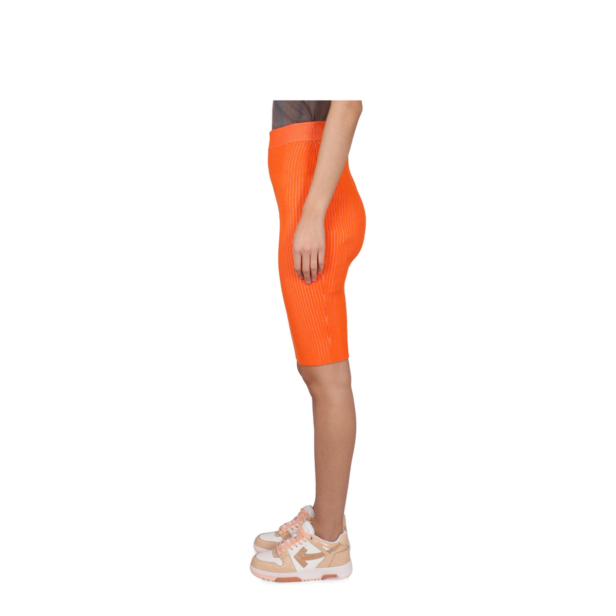Orange Viscose Blend Skirt