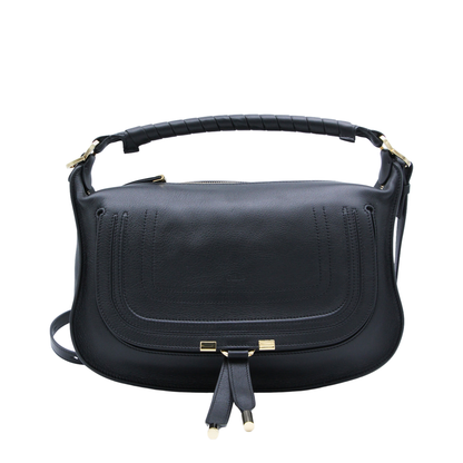 Marcie Small Calfskin Shoulder Bag - Black