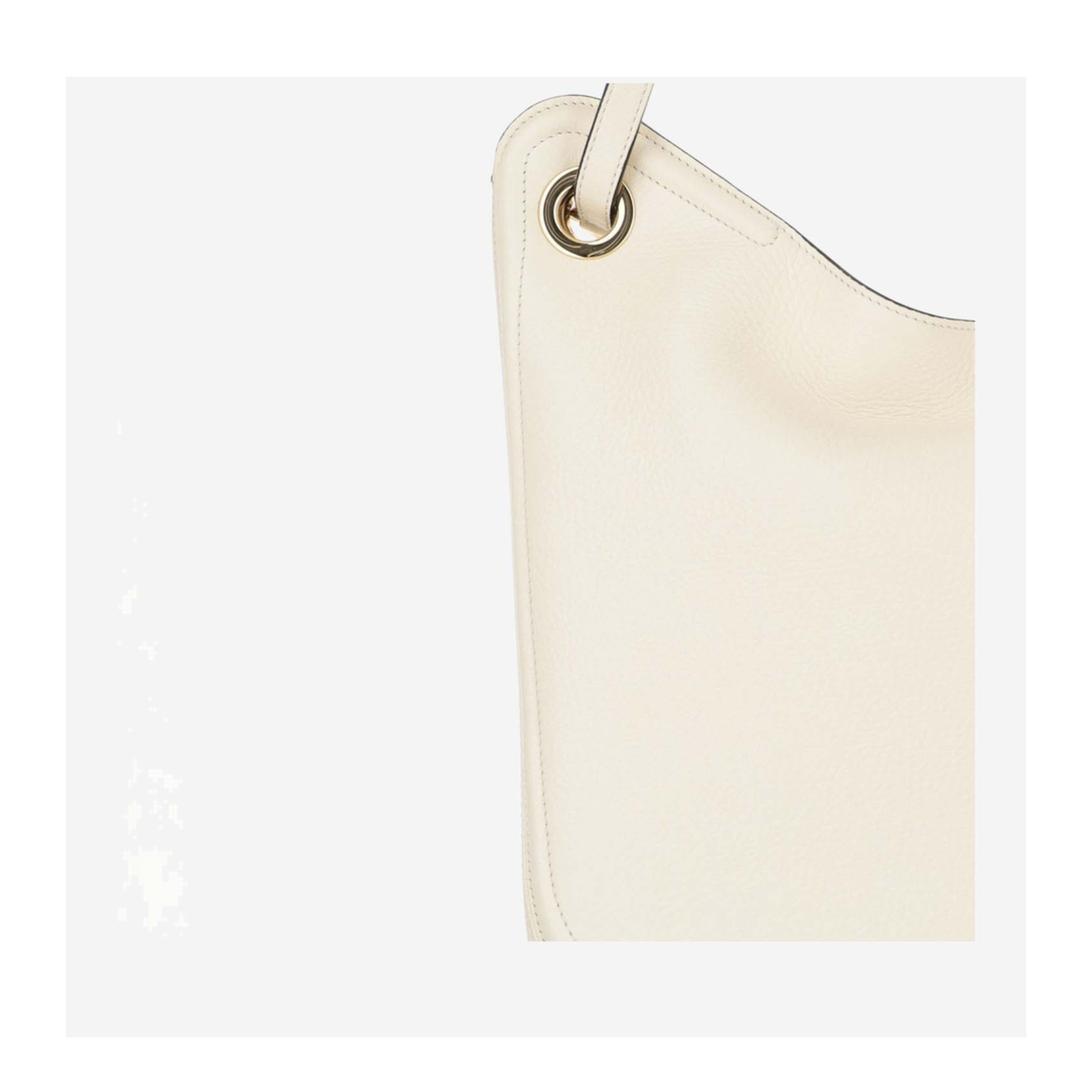 Hobo Bag Crafted in Ivory Grained Leather