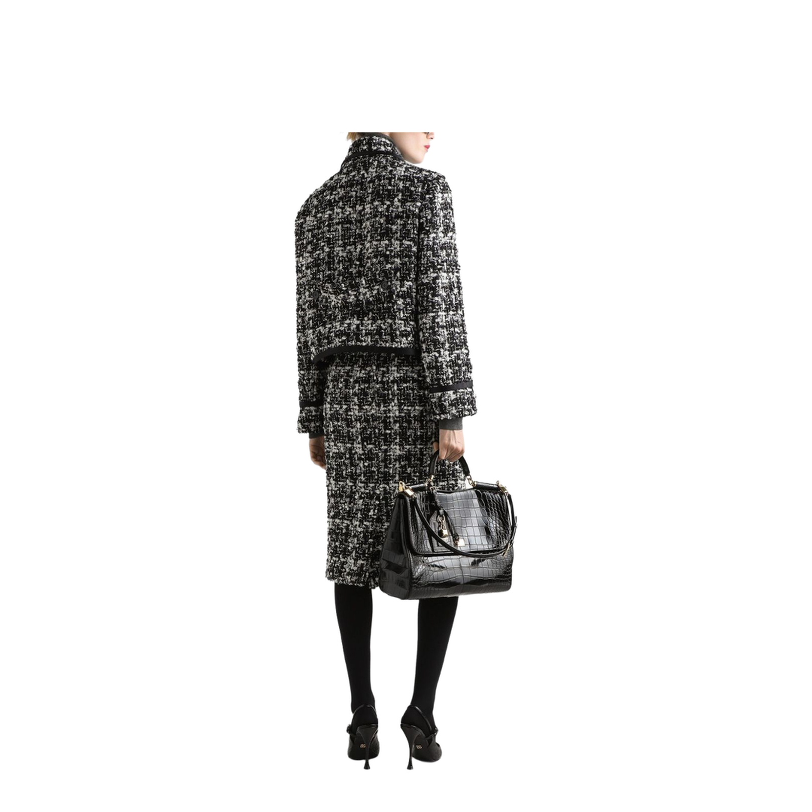 Wool Blend Check Skirt