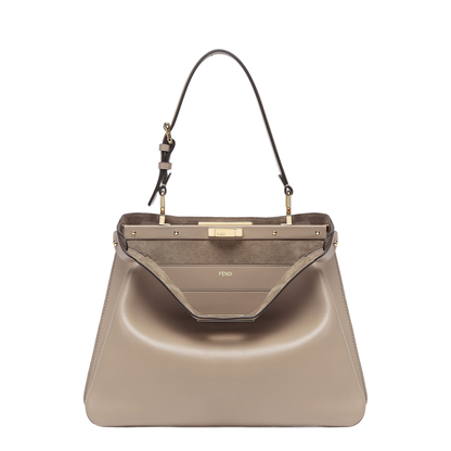 Peekaboo Leather Top Handle Bags - Beige