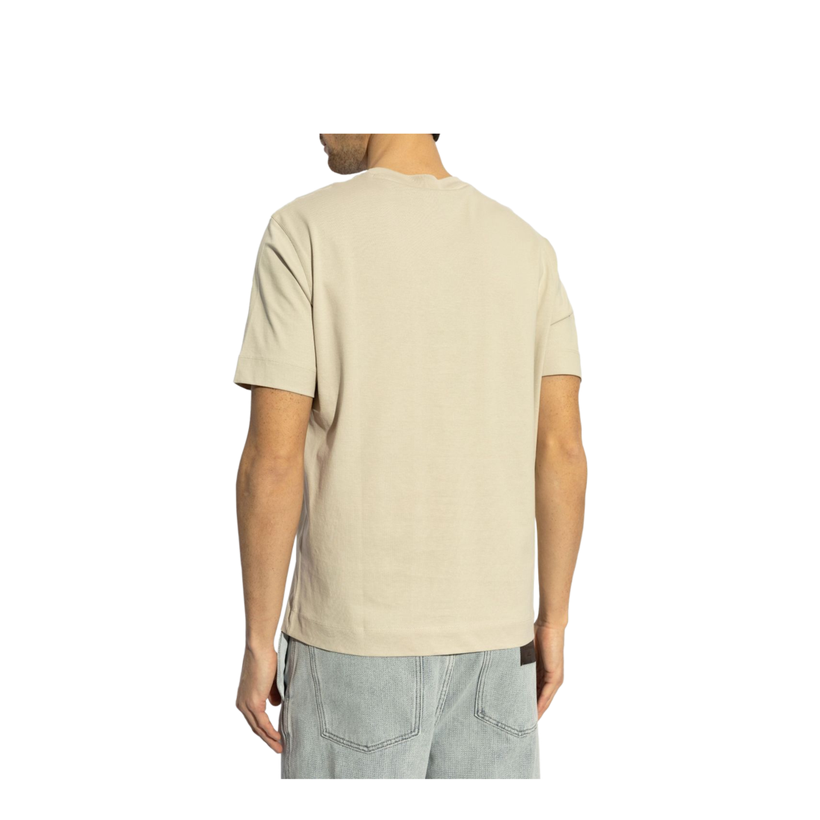 Logo Cotton T-Shirt in Beige