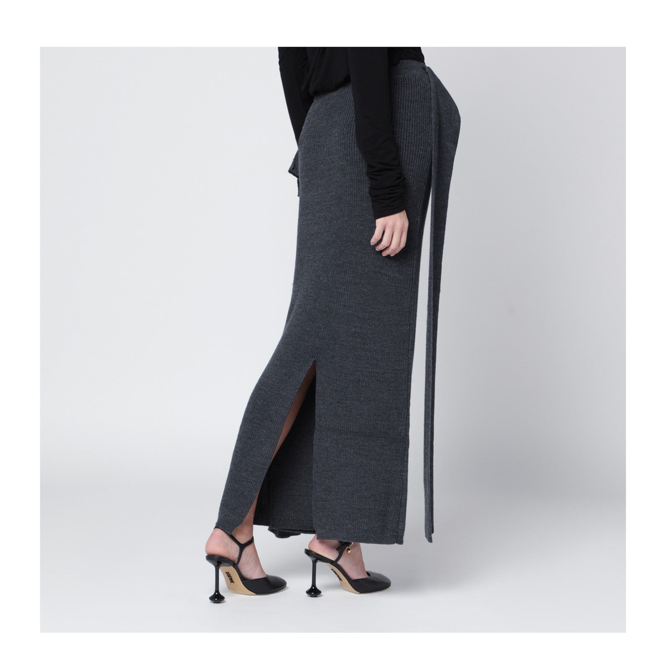 MAYFEYR - Entire Studios - Long Grey Wool Skirt - ESW-W25-10054WOAS