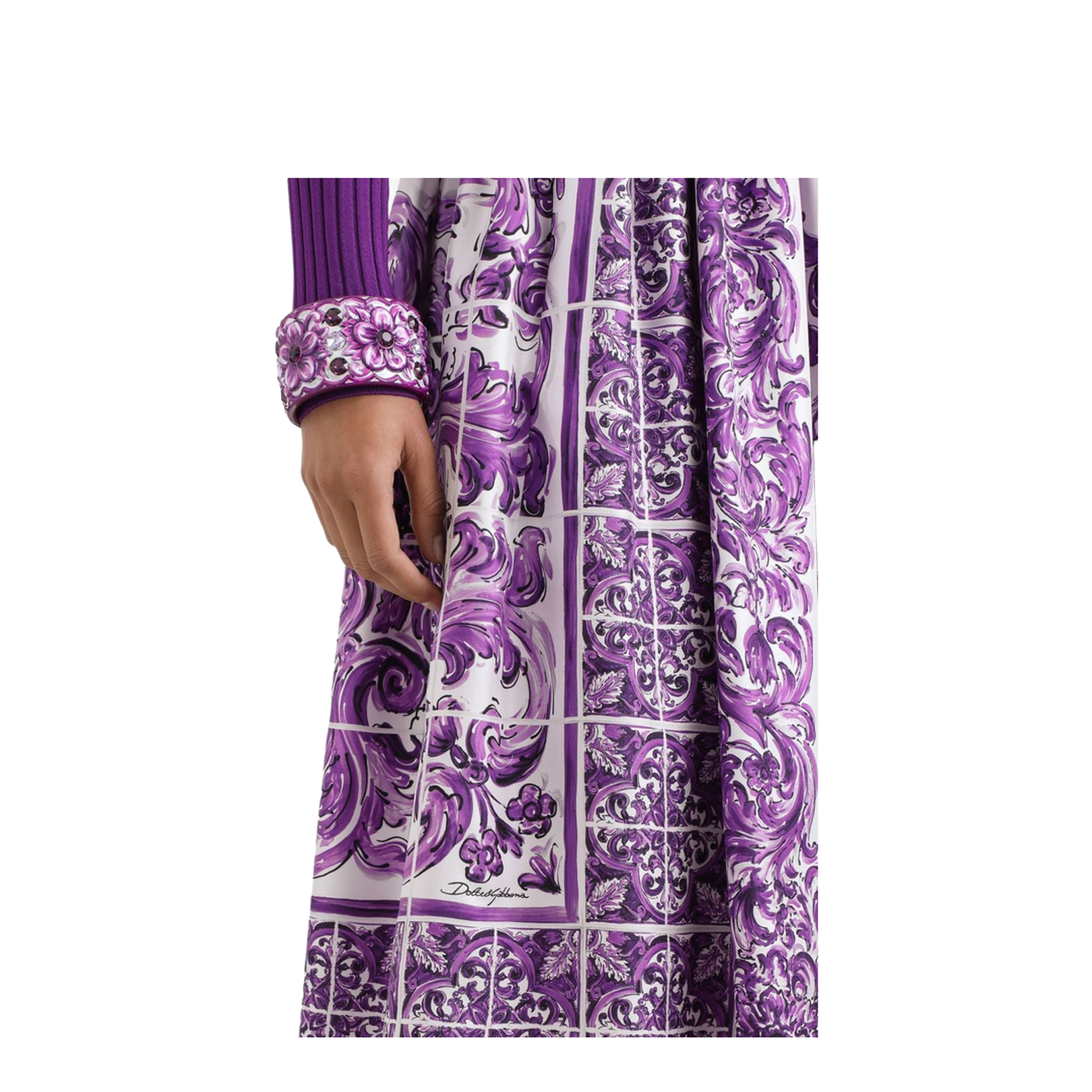 Maiolica Print Silk Skirt