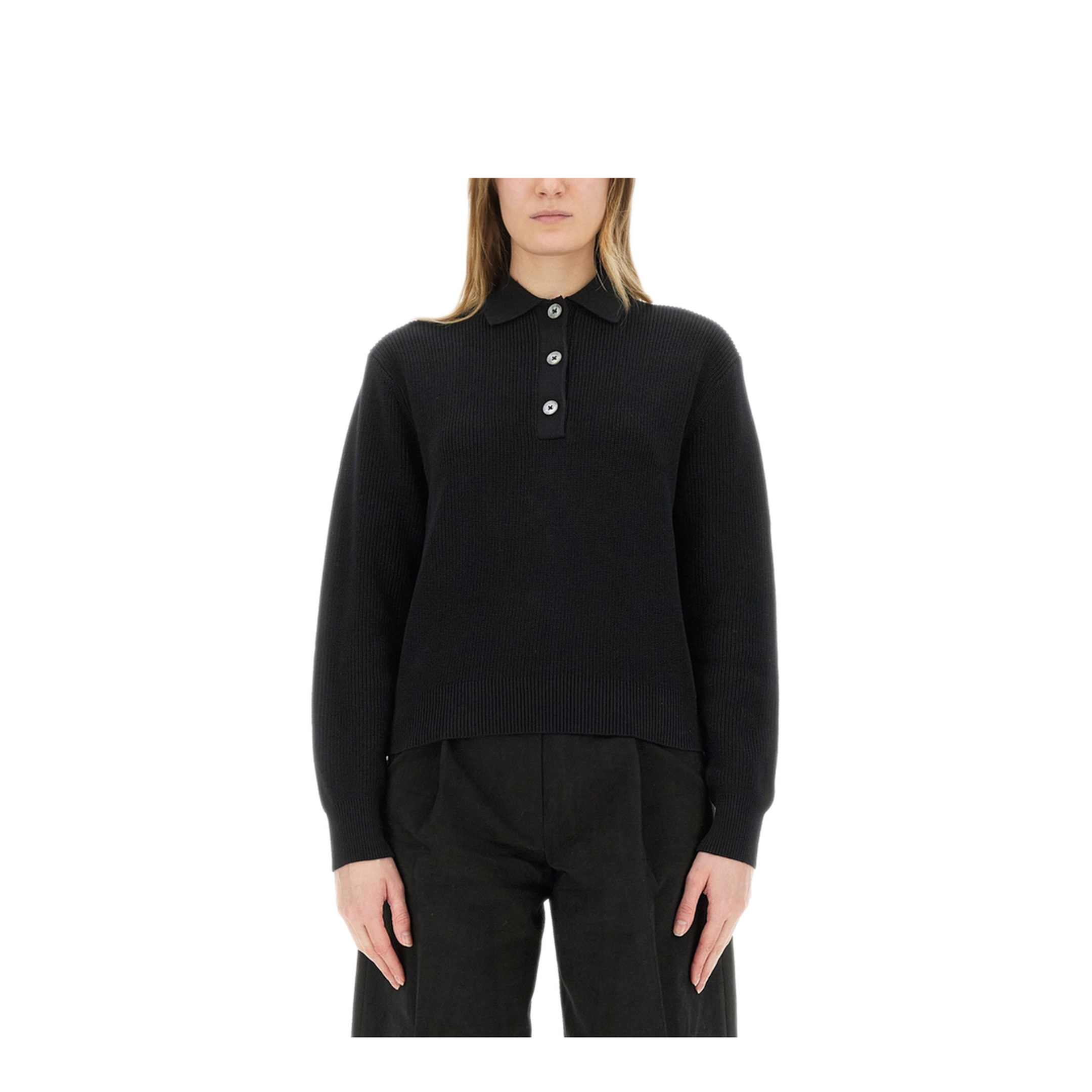 MAYFEYR - Studio Nicholson - Chesapeake Knit Polo Shirt - CHESAPEAKESNW1534BLACK