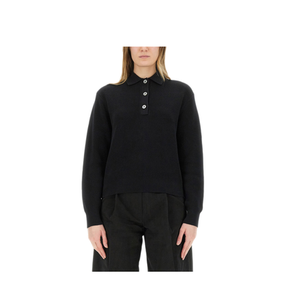 MAYFEYR - Studio Nicholson - Chesapeake Knit Polo Shirt - CHESAPEAKESNW1534BLACK