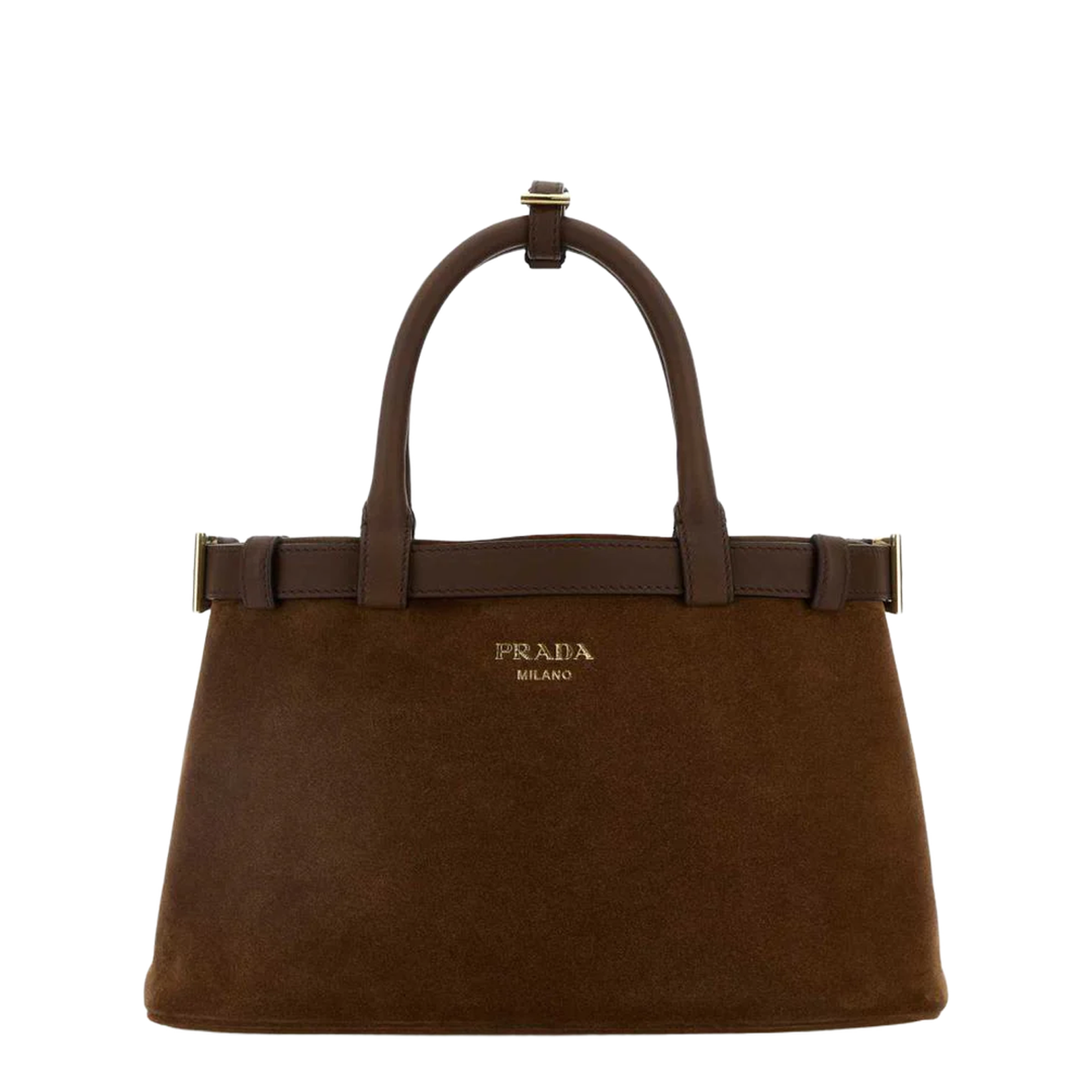 Brown Suede Buckle Handbag