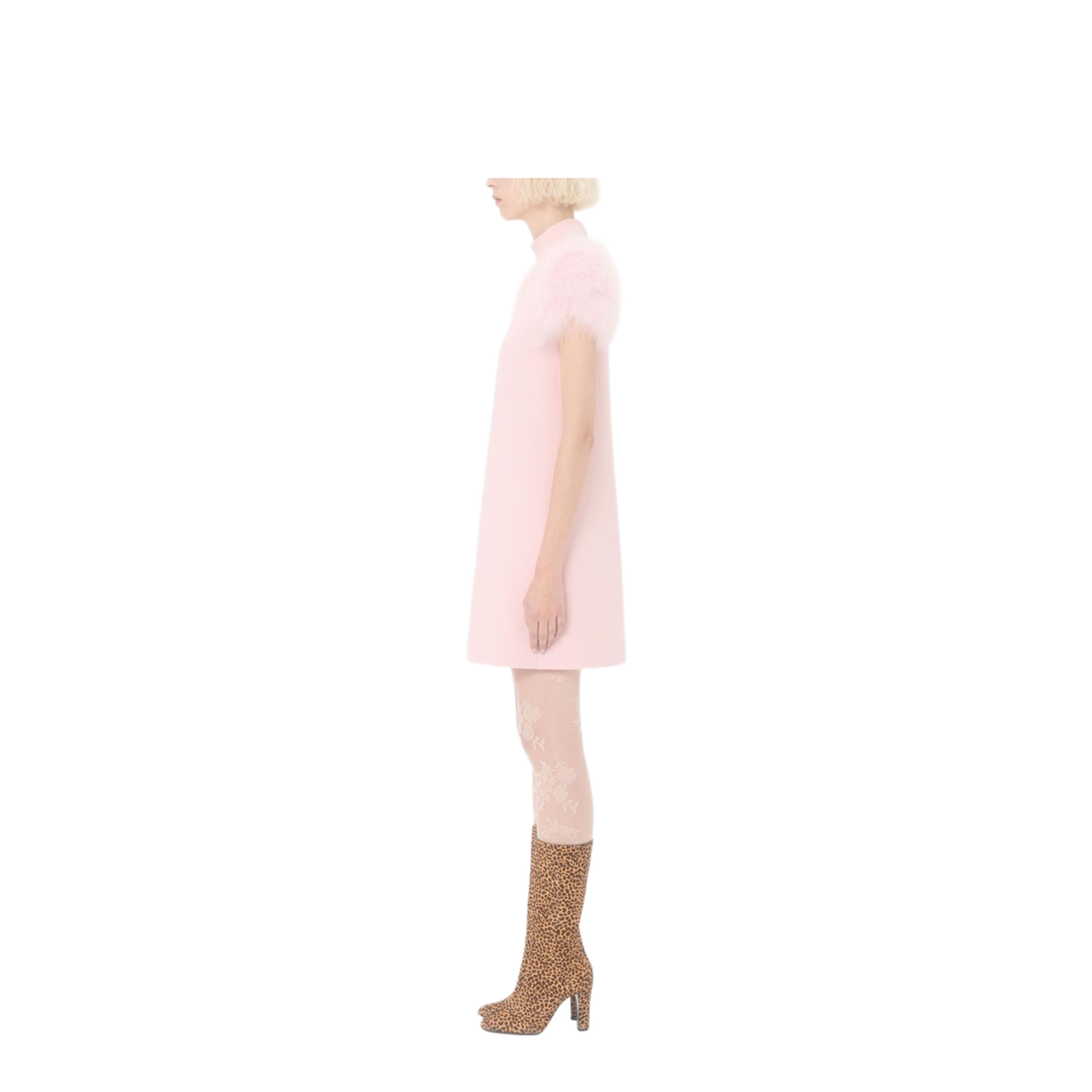 Bow Detail Wool and Silk Mini Dress