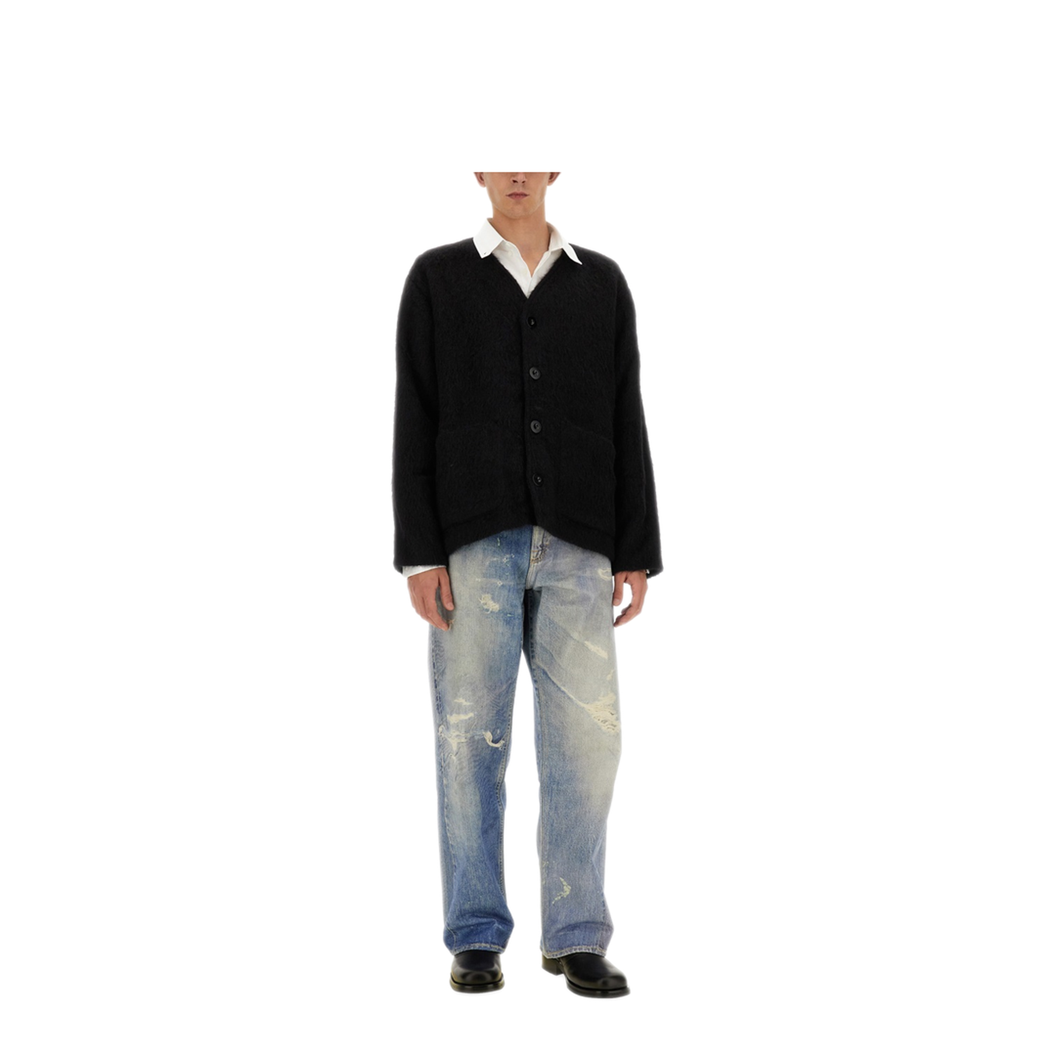 MAYFEYR - Our Legacy - Cardigan Scollo A V - M4206CBMBLACKMOHAIR