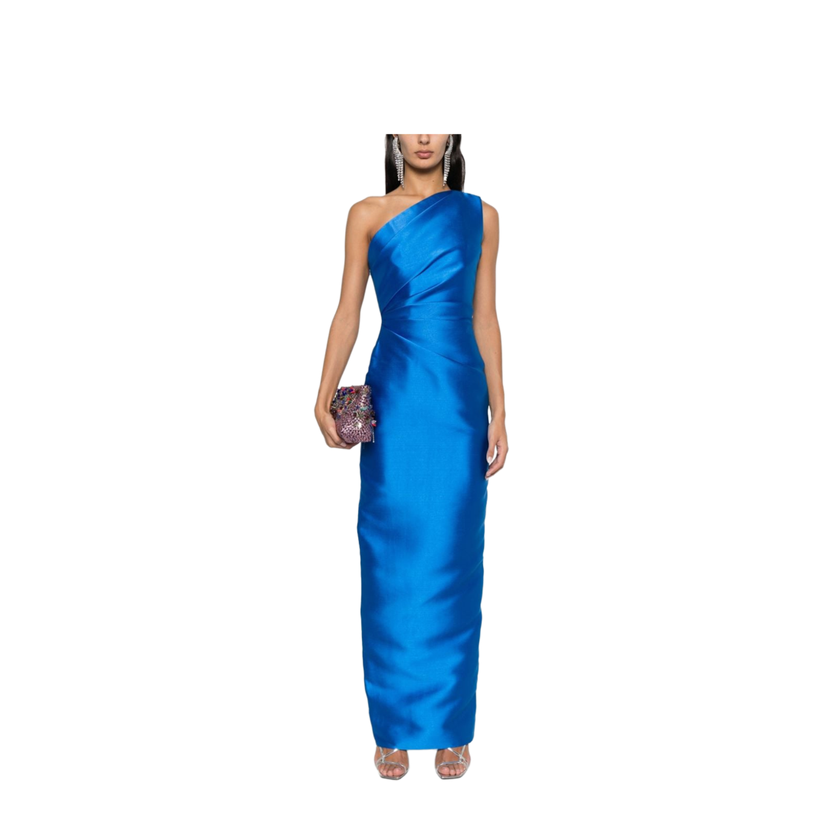 Topaz Blue Interlock Twill Weave Maxi Dress