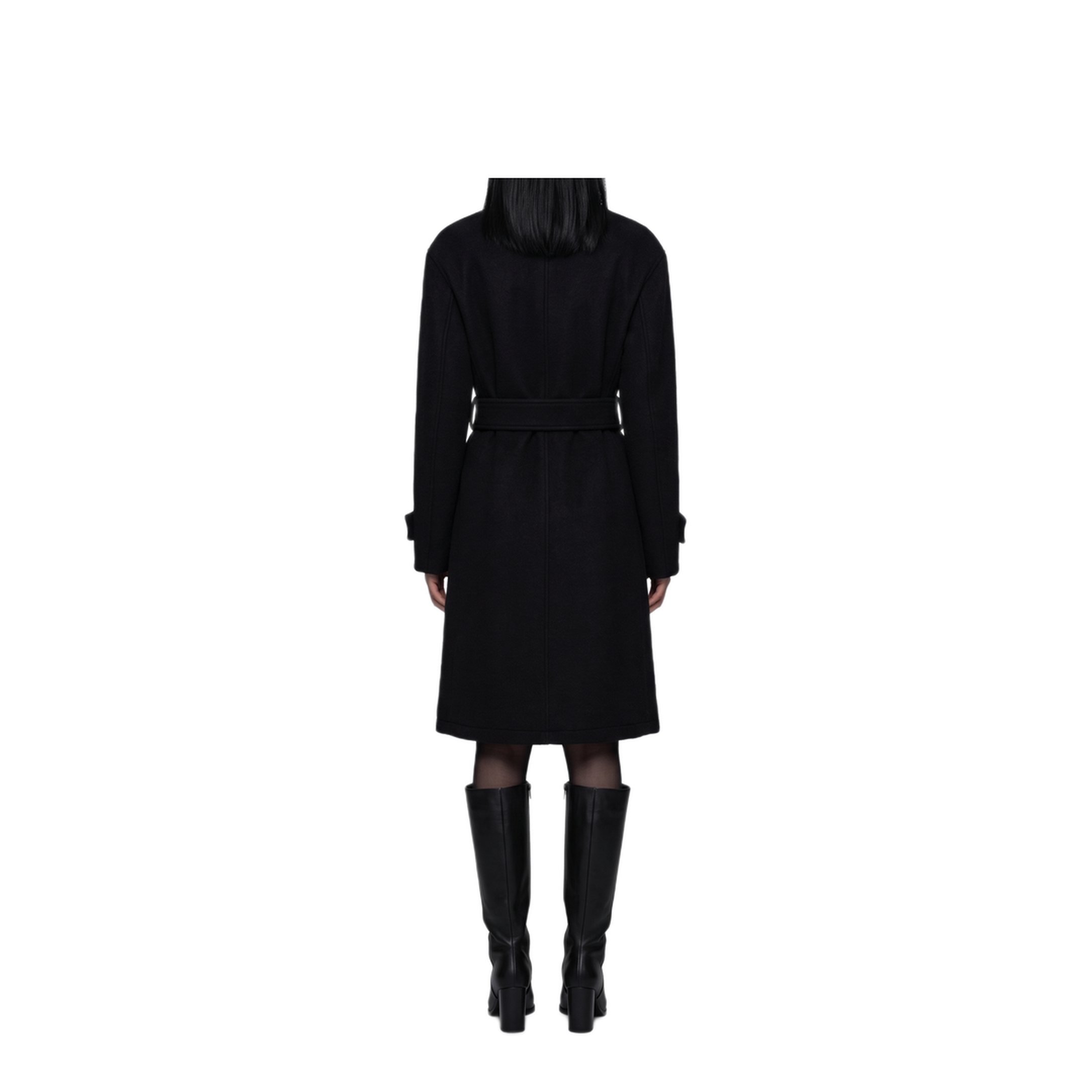 MAYFEYR - Lemaire - Black Fitted Wrap Coat - CO1155LF1700BK999