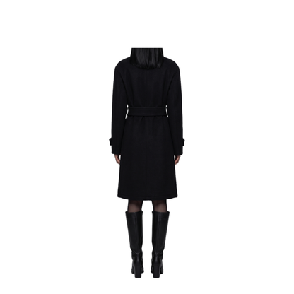 MAYFEYR - Lemaire - Black Fitted Wrap Coat - CO1155LF1700BK999