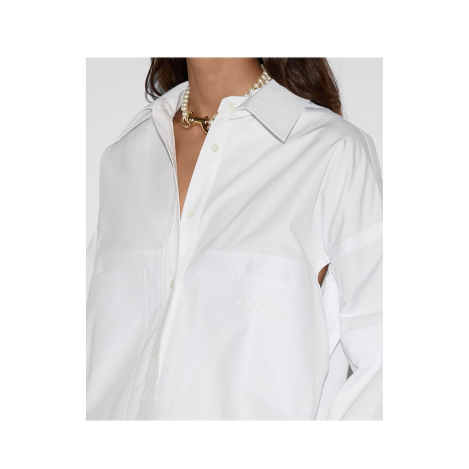 Heavy Cotton Poplin Shirt in White