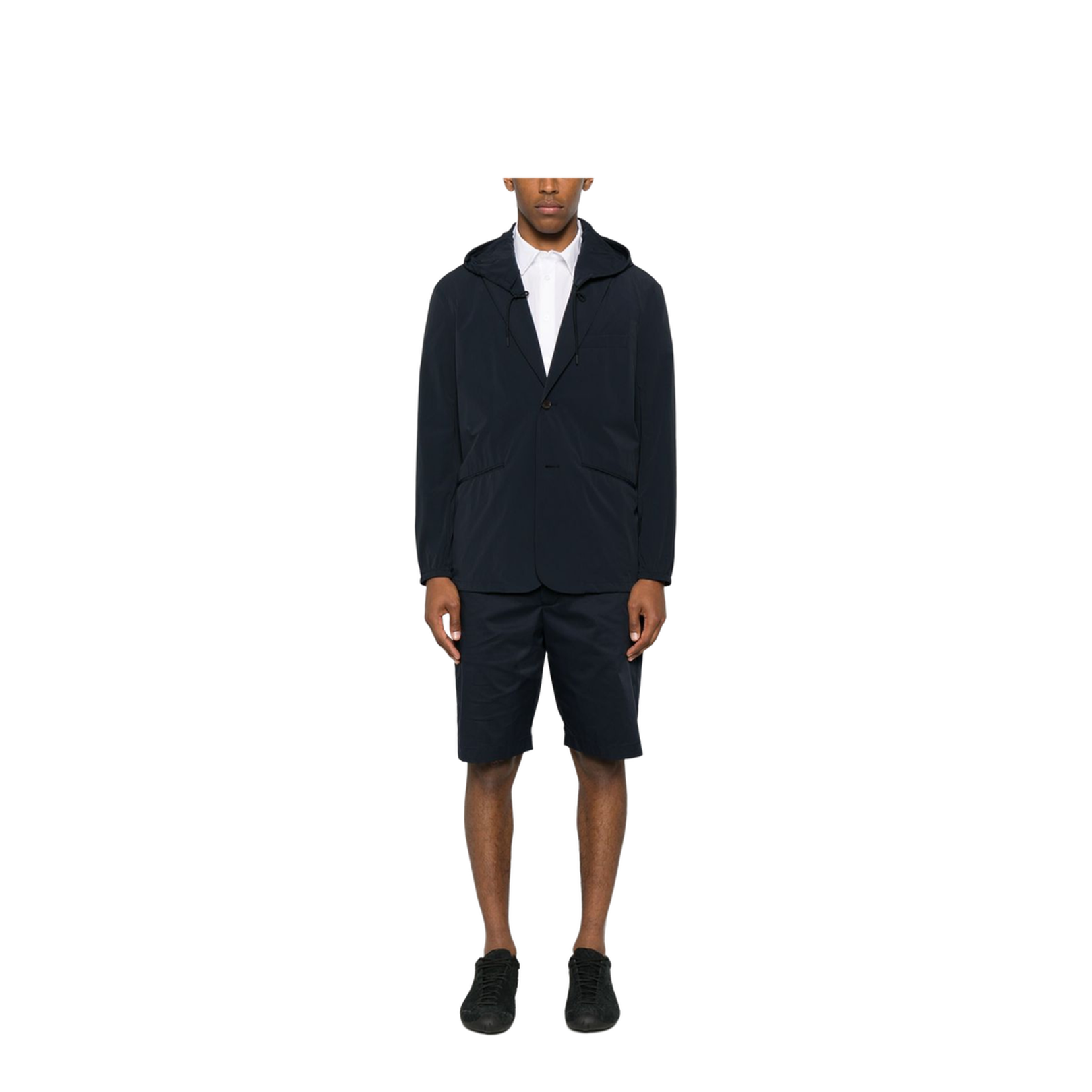 Nylon Hooded Blazer Jacket