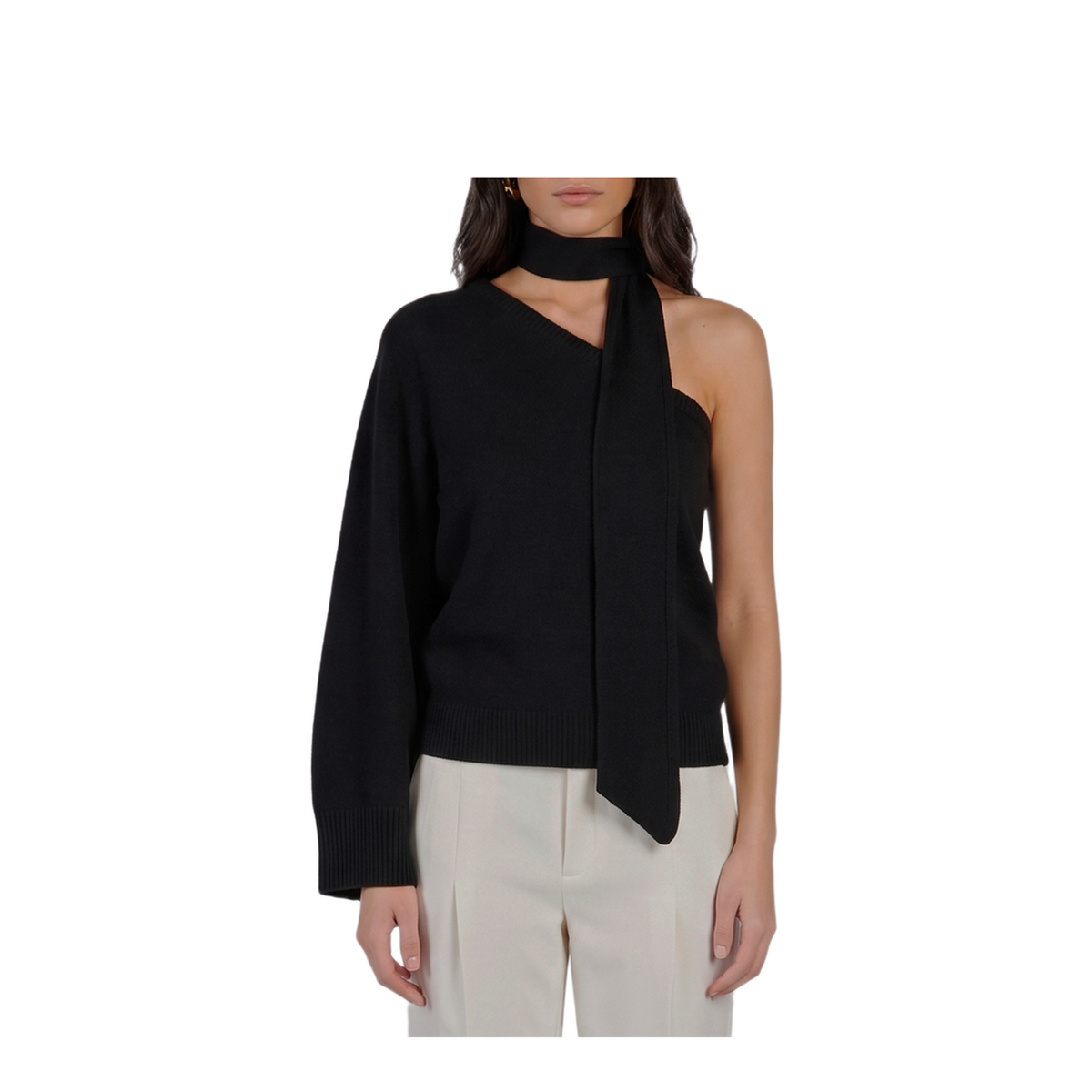 MAYFEYR - Federica Tosi - One Shoulder Top With Scarf Detail - 3200835129