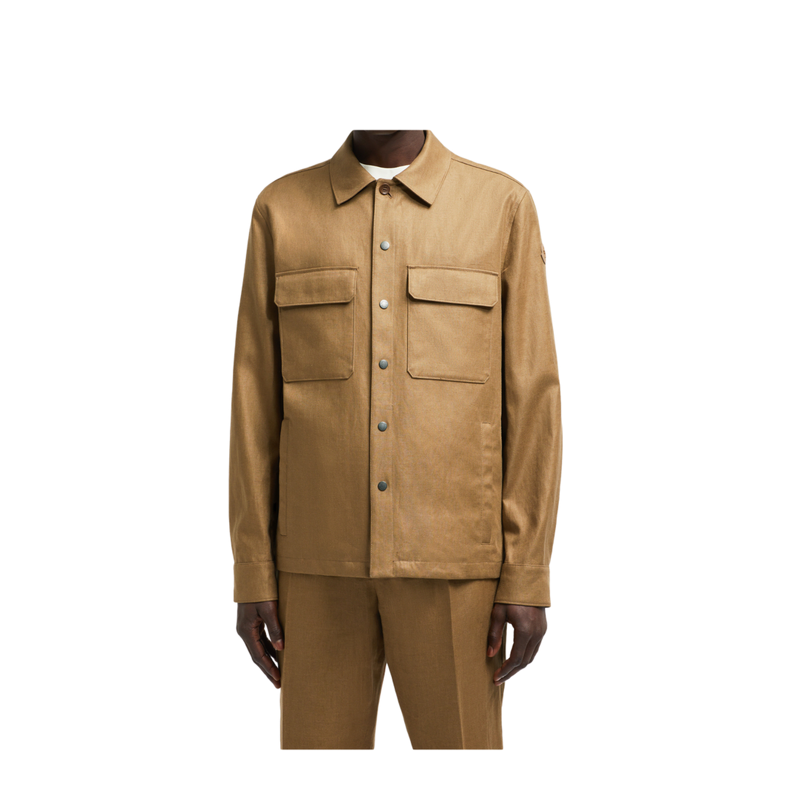 Brown Callaqui Linen Shirt Jacket
