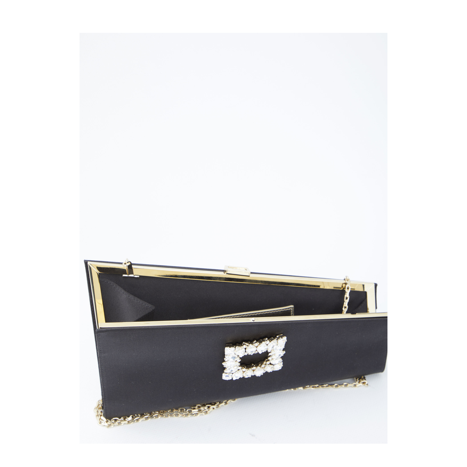 【関税&送料込】Roger Vivier Asymmetrical Strass Buckle Clut ROGER VIVIER - Asymmetrical Strass Buckle clutch | Leam Roma