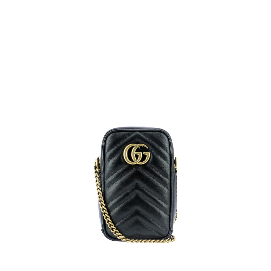 GG Marmont Phone Pouch Bag, Gold Hardware