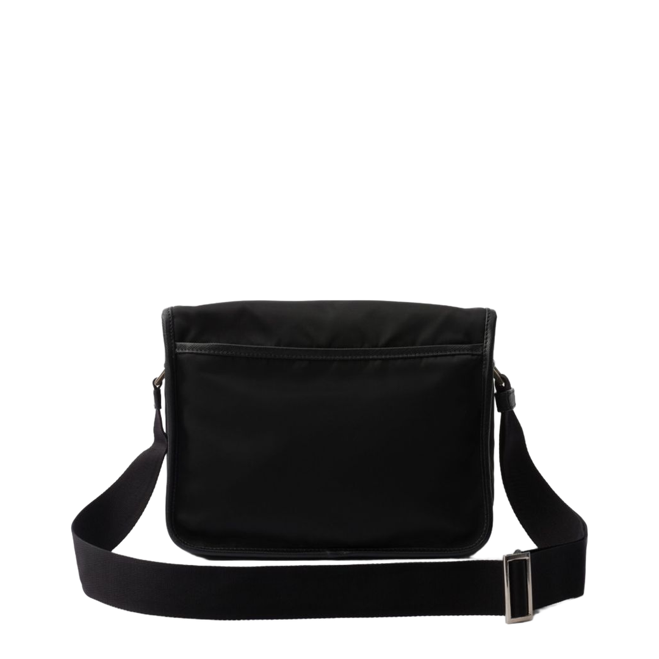 Re-Nylon Saffiano Leather Shoulder Bag - Black