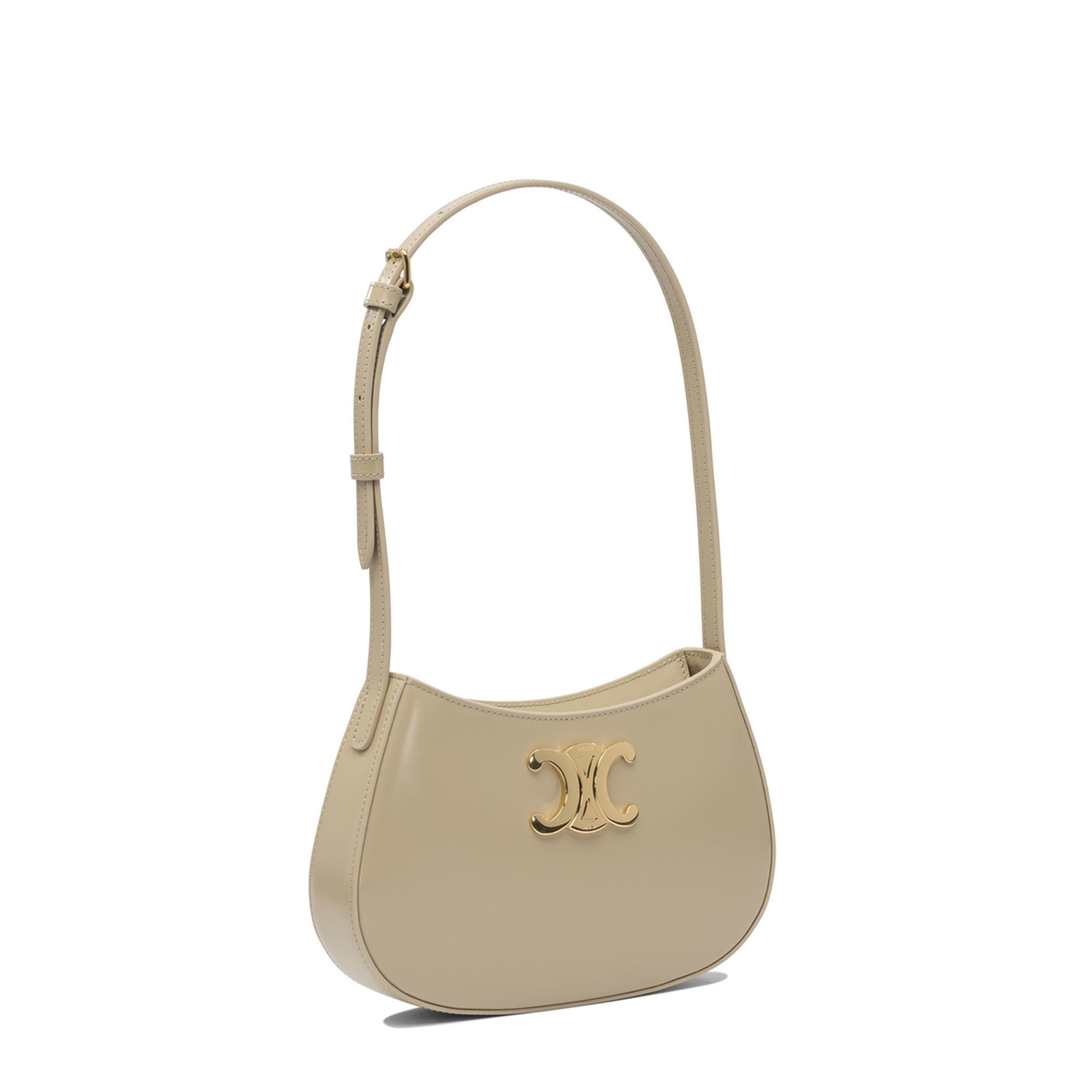 Medium Tilly Bag in Shiny Calfskin - Beige
