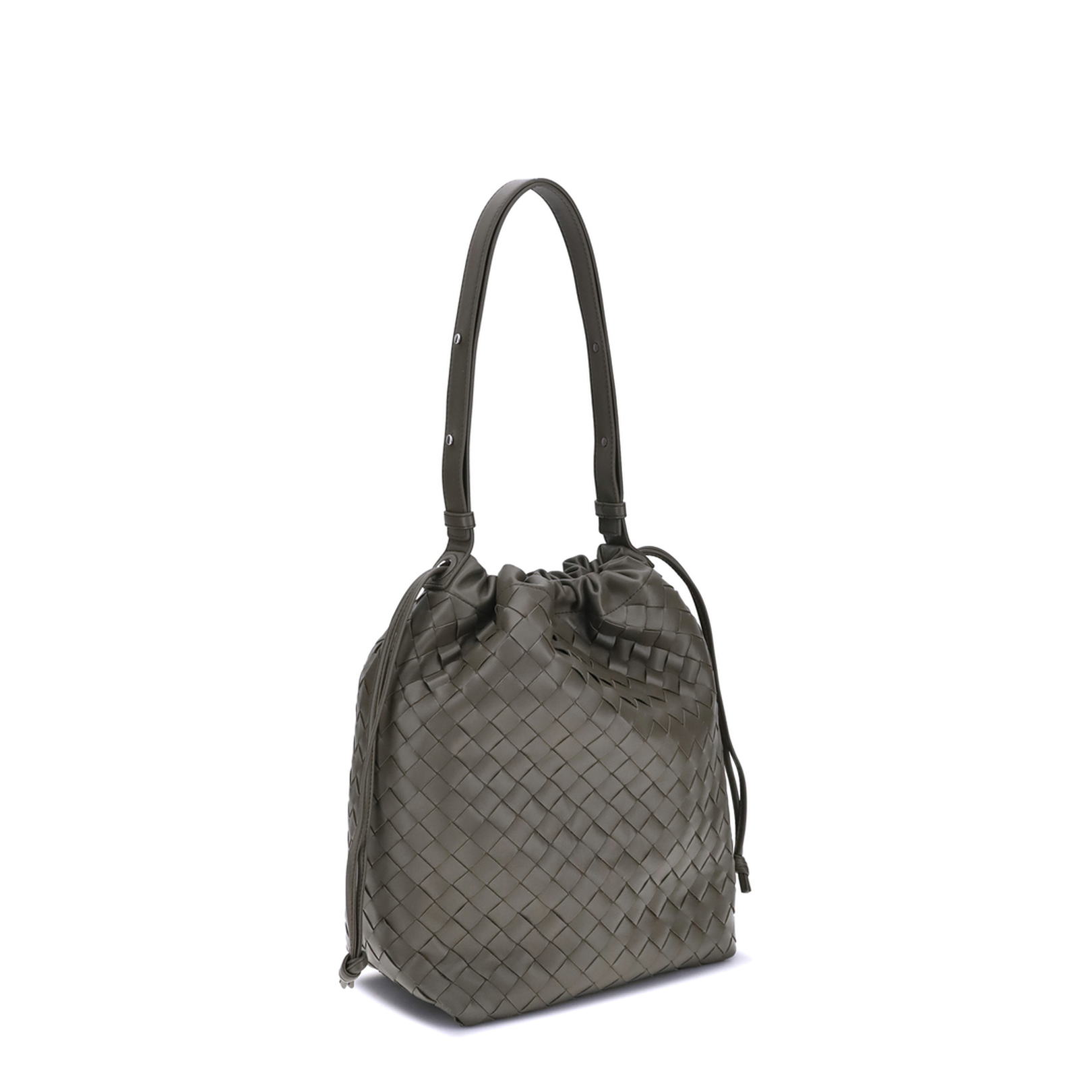 Cypress Coloured Bucket Bag in Intrecciato